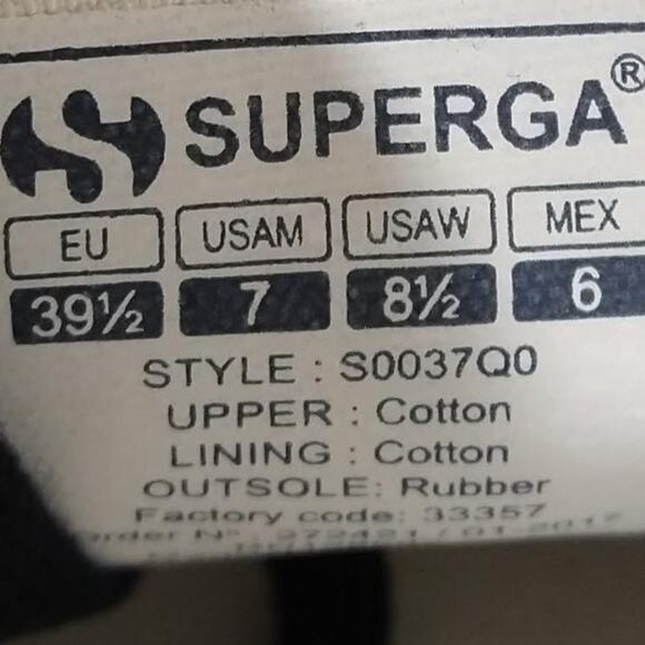 Superga -Fantasia Cotu - Women´s Sneakers -  Size 8.5 (N.W.T) - Picture 9 of 9